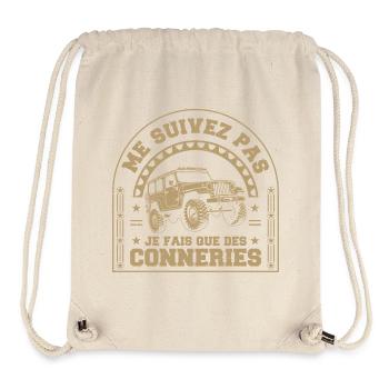 me suivez pas je fais que des conneries - Sac à cordon recyclé Stanley/Stella - blanc naturel - Devant