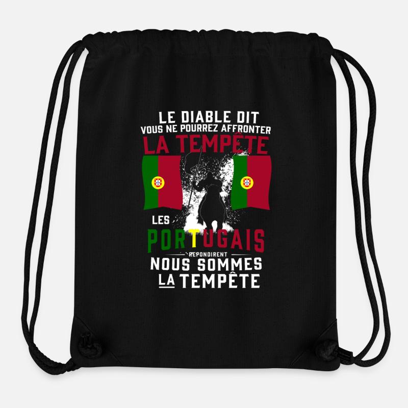 Tempête Portugais - Sac à cordon recyclé Stanley/Stella - noir