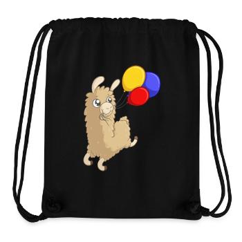 Alpaca d'anniversaire - Sac à cordon recyclé Stanley/Stella - noir - Devant