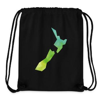 Map New Zealand - Stanley/Stella Recycled Gym Bag - black - Front