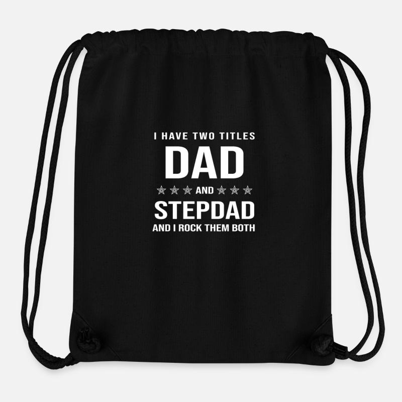 Bestes Papa und Stiefvater niedliches Vatertagsgeschenk - Stanley/Stella recycelter Gym Bag - Schwarz