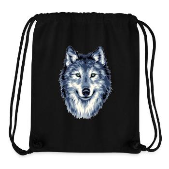 WOLF HEAD - Wildes Herz bis ins Detail - Stanley/Stella recycelter Gym Bag - Schwarz - Vorne