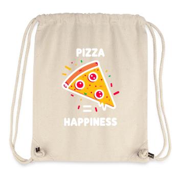 Pizza = Bonheur - Sac à cordon recyclé Stanley/Stella - blanc naturel - Devant