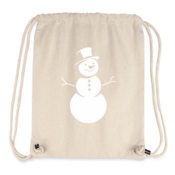 Minimalist silhouette of a snowman - Stanley/Stella Recycled Gym Bag - natural - Front