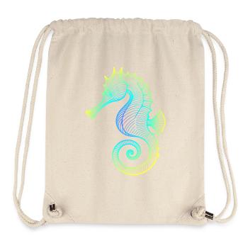 Seepferdchen Farbverlauf Blau Gelb Tribal Grün - Stanley/Stella recycelter Gym Bag - Naturweiß - Vorne
