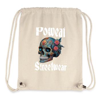 Poweat Streetwear Crâne - Sac à cordon recyclé Stanley/Stella - blanc naturel - Devant