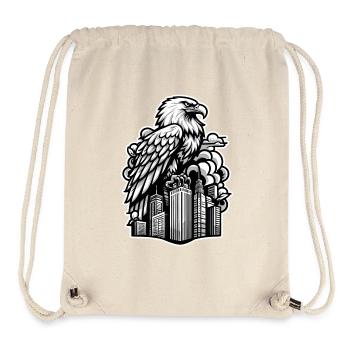Eagle Outline Illustration - Stanley/Stella Recycled Gym Bag - natural - Front