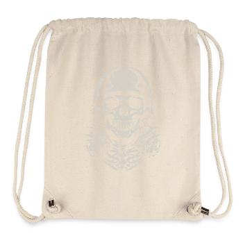 Skull mit Helm - Stanley/Stella recycelter Gym Bag - Naturweiß - Vorne