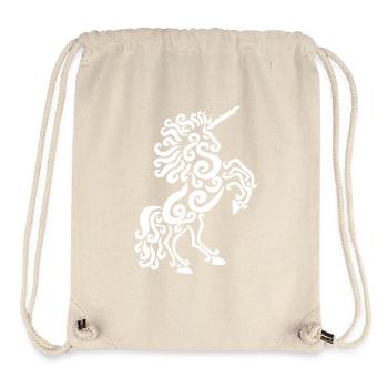 Cheval licorne (blanc) - Sac à cordon recyclé Stanley/Stella - blanc naturel - Devant