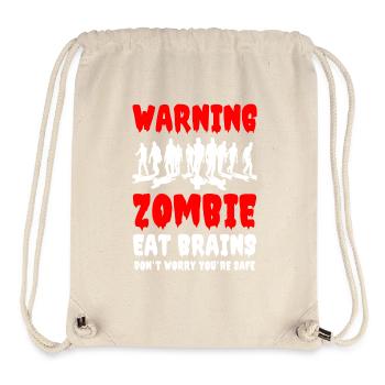 Les zombies mangent la cervelle, ne vous inquiétez pas, vous êtes en sécurité - Sac à cordon recyclé Stanley/Stella - blanc naturel - Devant