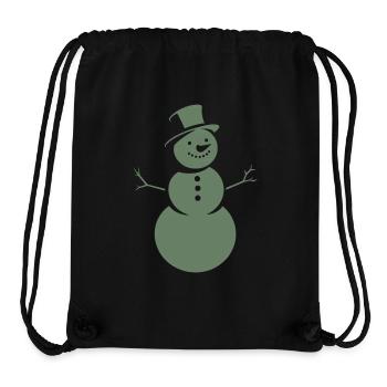 Minimalist silhouette of a snowman - Stanley/Stella Recycled Gym Bag - black - Front