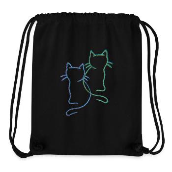 années 80 90 chats chat enfant enfants bébé - Sac à cordon recyclé Stanley/Stella - noir - Devant