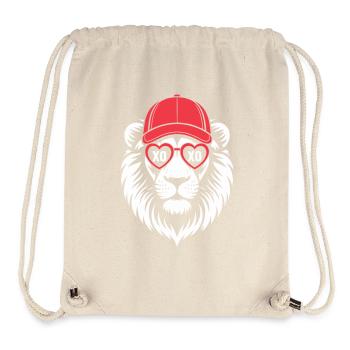 Bonnet de cœurs XO Lion - Sac à cordon recyclé Stanley/Stella - blanc naturel - Devant
