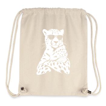 Guépard cool – Lunettes de soleil et bras croisés - Sac à cordon recyclé Stanley/Stella - blanc naturel - Devant