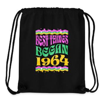 Chemise pour le 60e anniversaire : les meilleures choses ont commencé en 1964 - Sac à cordon recyclé Stanley/Stella - noir - Devant