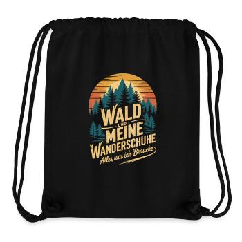 Wandern Wald Berge Wanderschuhe Spruch - Stanley/Stella recycelter Gym Bag - Schwarz - Vorne