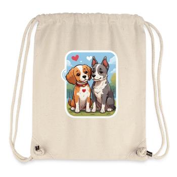 Paar verliebte Hunde - Stanley/Stella recycelter Gym Bag - Naturweiß - Vorne