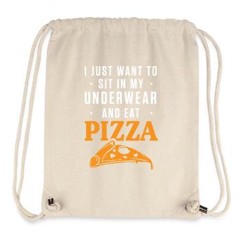 Sit In My Underwear And Eat Pizza - Stanley/Stella recycelter Gym Bag - Naturweiß - Vorne
