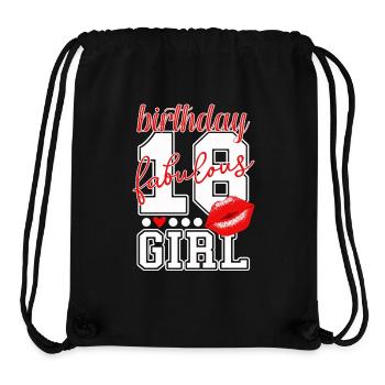18 years 18th birthday red kiss girl girl - Stanley/Stella Recycled Gym Bag - black - Front