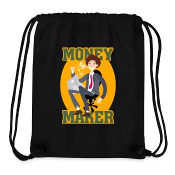 Young business man with laptop and swivel chair - Stanley/Stella Recycled Gym Bag - black - Front