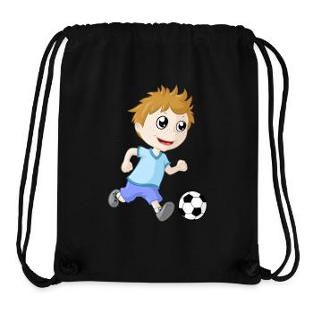 Petit garçon de football - Sac à cordon recyclé Stanley/Stella - noir - Devant