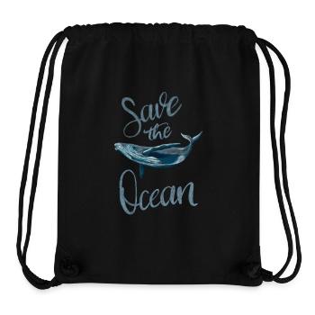 Save The Ocean and Stop Whaling - Stanley/Stella recycelter Gym Bag - Schwarz - Vorne