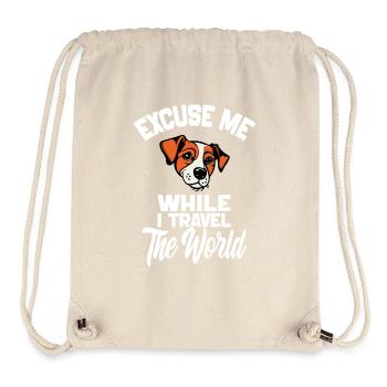 Entschuldigen Sie, während ich die Welt reise Lustiges Hundegeschenk - Stanley/Stella recycelter Gym Bag - Naturweiß - Vorne