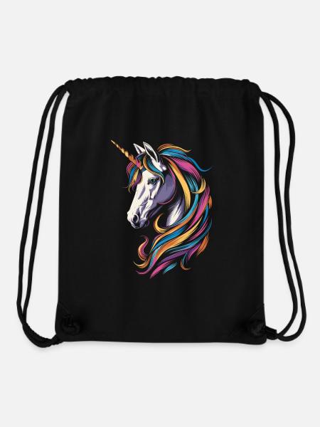 Buntes Einhorn - Stanley/Stella recycelter Gym Bag - Schwarz
