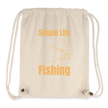 Simple Life Fishing - Stickman Style - Stanley/Stella Recycled Gym Bag - natural - Front
