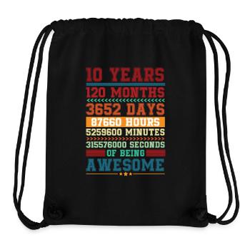 10 Jahre voller Awesomeness – 10. Geburtstag - Stanley/Stella recycelter Gym Bag - Schwarz - Vorne