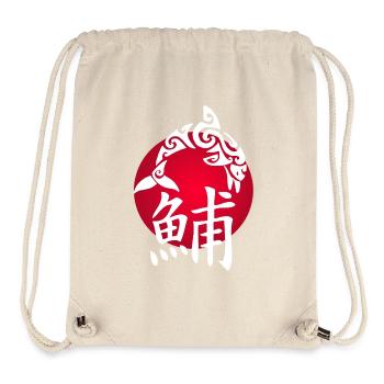 Weißer Delfin und rote Sonne - Stanley/Stella recycelter Gym Bag - Naturweiß - Vorne