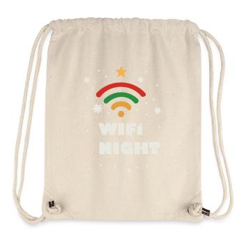 WIFI Motif Étoile Nocturne - Sac à cordon recyclé Stanley/Stella - blanc naturel - Devant