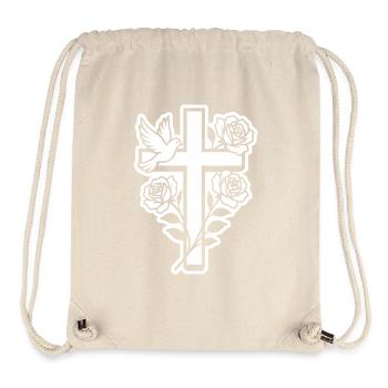 Cross Dove Christian - Stanley/Stella Recycled Gym Bag - natural - Front