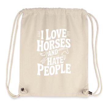 I Love Horses and Hate People - Stanley/Stella Recycled Gym Bag - natural - Front