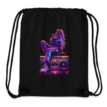 lässige Frau auf der Boombox im 80er Stil - Stanley/Stella recycelter Gym Bag - Schwarz - Vorne