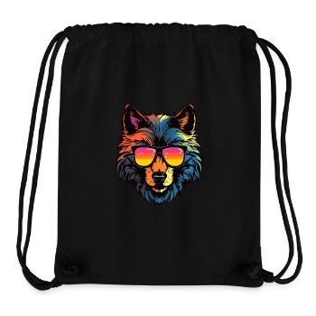 Wolf Kopf Porträt Cool - Stanley/Stella recycelter Gym Bag - Schwarz - Vorne
