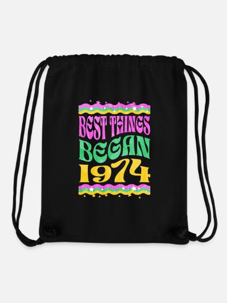 50th Birthday Shirt: best things began 1974 - Stanley/Stella Recycled Gym Bag - black