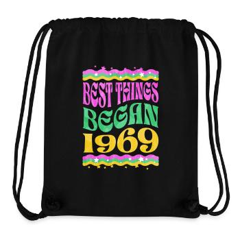 Shirt zum 55. Geburtstag: best things began 1969 - Stanley/Stella recycelter Gym Bag - Schwarz - Vorne