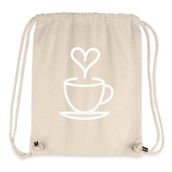 Tasse à café, tasse à thé, amour Barista - Sac à cordon recyclé Stanley/Stella - blanc naturel - Devant