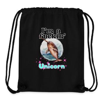 I'm a fuckin' Unicorn - Einhorn Narwal - Stanley/Stella recycelter Gym Bag - Schwarz - Vorne