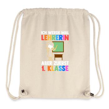 Enseignant Première Primaire Inscription Enfant - Sac à cordon recyclé Stanley/Stella - blanc naturel - Devant