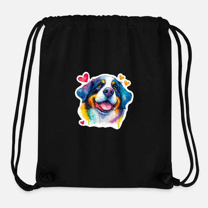 Merry Bernese Mountain Dog – Aquarell-Pop-Stil - Stanley/Stella recycelter Gym Bag - Schwarz