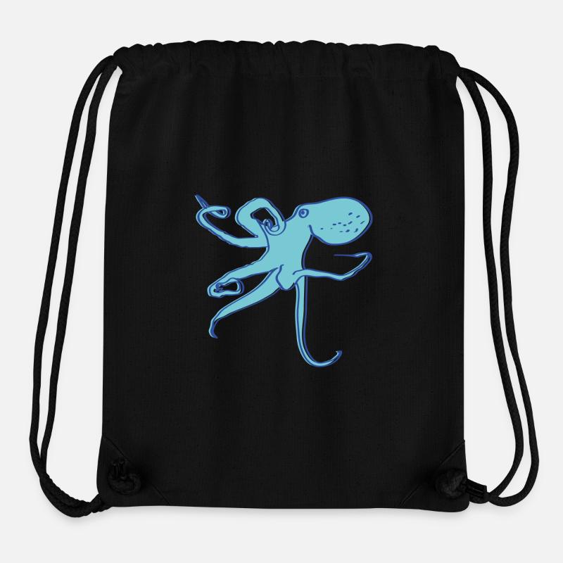 Tintenfisch - Stanley/Stella recycelter Gym Bag - Schwarz