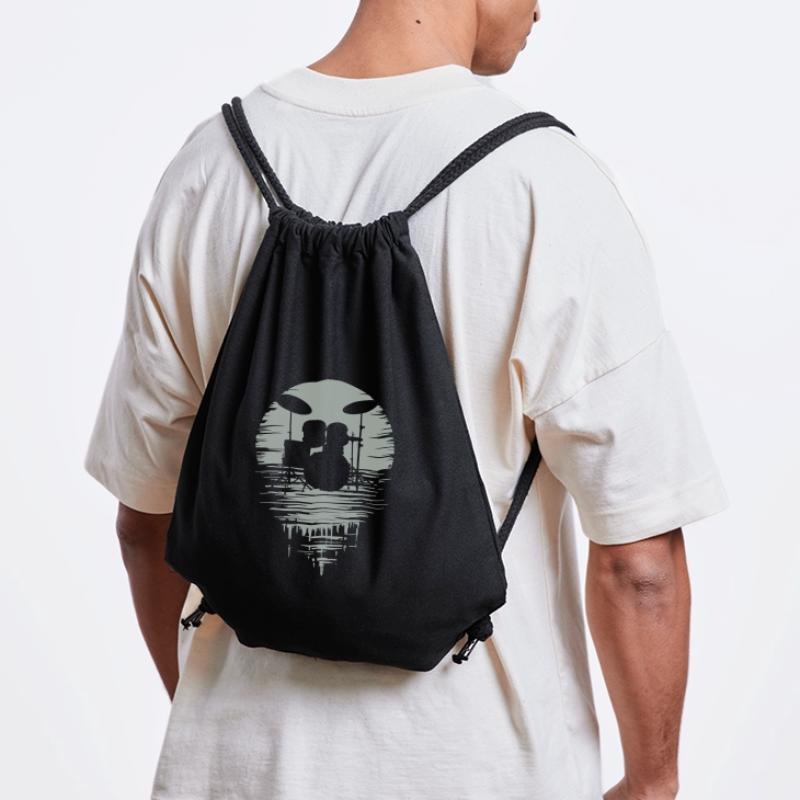 Drumset Silhouette Drums with Reflection Stanley/Stella Recycled Gym Bag