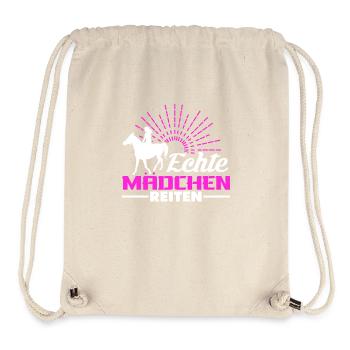 Echte Mädchen reiten - Stanley/Stella recycelter Gym Bag - Naturweiß - Vorne