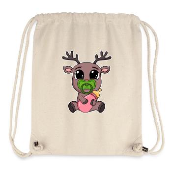 Bébé renne - Sac à cordon recyclé Stanley/Stella - blanc naturel - Devant