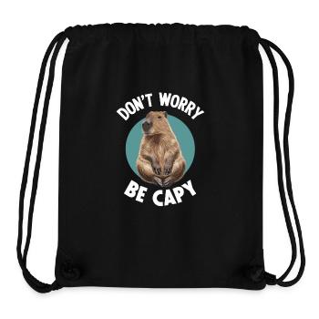 don't worry be capy - Stanley/Stella recycelter Gym Bag - Schwarz - Vorne