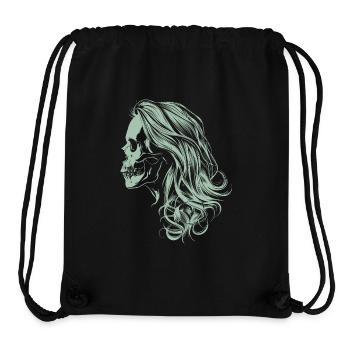 Crâne de fille zombie - Sac à cordon recyclé Stanley/Stella - noir - Devant