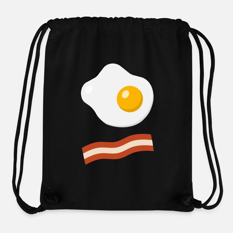 Minimal Bacon & Egg - Stanley/Stella recycelter Gym Bag - Schwarz