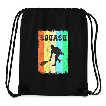 Design de squash sportif - Sac à cordon recyclé Stanley/Stella - noir - Devant